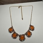 Kate Spade Orange Rhinestone Faux Pearl Gold Tone Necklace Bella Fleur Photo 14