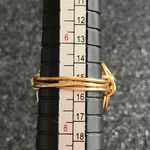 2 Glass Beads wrapped in gold tone wire Ring Photo 3