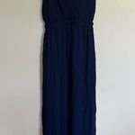 Women’s Lulu's Lost In Paradise Navy Blue Strappy Maxi Dress Size Medium Photo 2