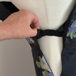 Loft  Navy Blue/Cream/Green Floral  Strapless Cotton Dress sz 2 Photo 5