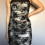 Jessica McClintock Strapless Lace Overlay Cocktail Dress Photo 0