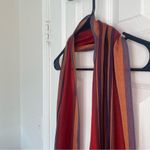 Ann Taylor ANN TOYLOR Stripe Scarf Multi-colored, Rayon Striped Scarf With Fringed Ends Photo 5