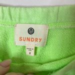 Sundry  NWOT Ruched Seam Bodycon Skirt pull on beach cover up solid neon green 2 Photo 3