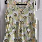 The Sweatshirt Project Cotton V Neck Large Sleeveless Blouse NEW Vacation‎ Palm Photo 0