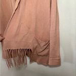 Magaschoni Open Cardigan Fringe Tassel Cozy Sweater Womens Small Pink Blush Photo 4