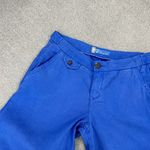 Anthropologie Level 99  Linen Blend Flare Leg Chino Pants Blue Size 26 Trouser Photo 8