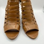 Vince Camuto Elika Brown Leather Buckle Stacked Heel Gladiator Sandal Size 8.5M Photo 2
