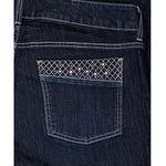 Lee Reserve Boot Cut Dark Wash Embroidered Pockets Denim Blue Jeans ~ Women's 16 Photo 2