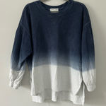Apiece Apart  Delle Blue White Ombre Organic Cotton Jersey Oversized Sweater S Photo 0