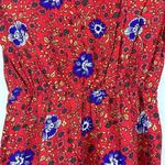 V Neck Short Wrap Swing Fit and Flare Dress in Red Sz Small Photo 9