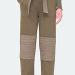 Sea New York Layla Dark Olive Green Quilted Paperbag Waist Jogger Sweatpants Size XS Photo 0