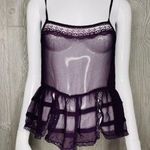 Free People intimately  purple sheer lingerie top sleep shirt lace sheer small Photo 0