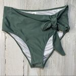 Tie Neck Bikini Small Olive Green Photo 3
