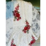 Luxxel  White Lace Dress With Embroidered Roses SMALL​​​​​​​​​​​​​​​​​​ Photo 3