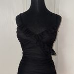 THATS SO FETCH BLACK MESH RUCHED CAMI DRESS Photo 3
