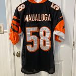 Reebok AUTOGRAPHED Cincinnati Bengals Rey Maualuga Stitched Jersey Photo 3