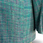 Vintage 80s Pastel Teal Pink Plaid Oversized Blazer Jacket Silk Preppy Academia Blue Size 12 Photo 7