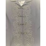 Vintage Lord & Taylor Women Embroidered Wool Blazer Knot buttons Size 14 Black Photo 2