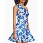 Hutch  | Silas One-Shoulder Floral Minidress | Cobalt Vining Orchids Sz 4 Photo 3