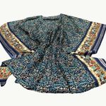 Vintage Ethnic Print Kimono Robe Boho Chic Cape Unique Cultural Motifs One Size Blue Size undefined Photo 6