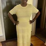 JASON WU COLLECTIVE Yellow Knit Crochet Crewneck Form Fitting Dress Size XS Photo 0