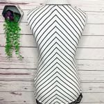 White House | Black Market WHBM Black & White Lace Trim Chevron Stripe Tank Top Size XS Photo 6