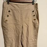 Kate Spade  Khaki Beige Pull On 3-Button Pants- Size 4 Photo 1