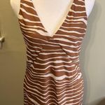 A New Day brown white midi side slits double v-neckline zebra print slip dress Photo 2