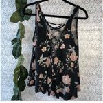 Urban Girl Black Crisis Cross Floral Top Size Medium Flowy Sleeveless cami Photo 7