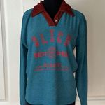VTG RETRO SLICK EUROPEAN TERRYCLOTH PREPPY COLLARED SWEATER Blue Photo 0