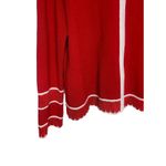St. John Sport Wool Blend Red White Trim Ribbed Knit Full Zip Cardigan Size L Size L Photo 2
