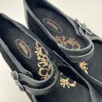 Aetrex  Simone Mary Jane Heels Size 7.5 Suede Black Strappy Heels Goth Academia Photo 10