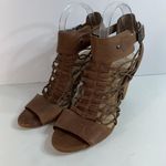 Vince Camuto Women's Sandals Size 8.5M Tan Gladiator "Evel" Leather cone Heel Photo 7