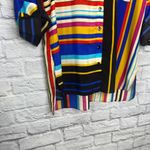 Vintage Mishca Striped Roll Tab Tunic Blouse Swim Cover Up Size L Bright 90s Black Size L Photo 3