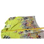 Kelly Clinton Lightweight Bright Yellow Green Floral 3/4 Sleeve Pullover Top 24 Photo 7