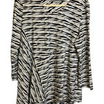 Habitat  Blouse Women's Size Medium Zebra Stripes oversized abstract black white Photo 0