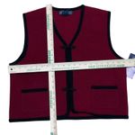 Herman Geist Vintage  100% Boiled Wool Vest Womens Size Large Red Frog Closure Photo 4