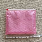 Glossier Bubble Pink Zipper Cosmetic Bag Pouch Slide Closure Like New 10.5” x 9” Photo 6