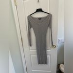 White Mark Winter Collection Light Gray Ribbed Knit Long Sleeve Vneck Sweater M Size M Photo 4