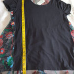 cha cha vente  Size Medium  Floral Mesh high low Embroidered Sheer Top Photo 10