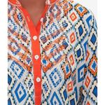 Buckle Womens  Roar Fevered Cold Shoulder Diamond Print Henley Tunic Top - Sz XL Photo 3