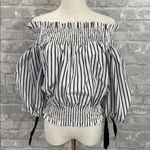 Caroline Constas Black and White Striped Crop Top Size M Photo 4