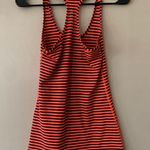 Lululemon Neon Orange and Black Striped Racerback Tank Size 4 Photo 1