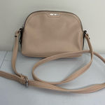Nine West women’s tan crossbody rounded double zip adjustable strap purse bag Photo 0