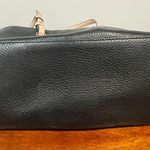 Michael Kors Black Pebbled Leather Shoulder Bag Nude Strap Handle Purse Photo 3
