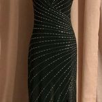 Y2K inspired Jeweled Bedazzled Rhinestone Low Back Maxi Dress Sz 11 Prom Dress Black Photo 0
