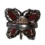 Antique South Western Coral Stone Butterfly Ring size 7.5 Red Photo 6