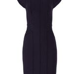 CATHERINE DEANE Navy Oralia Cap Sleeves Square Neckline Sheath Mini Dress Size 4 Photo 2
