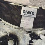 Vintage Oraré Made in USA Black and Silver Metallic Floral Top Size 10 Photo 4