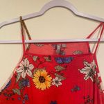 ASOS  Pleated‎ Cami Maxi Dress Red Floral Print Photo 7